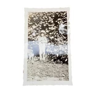 Vtg Cute Young Boy Holding Pet Cat Original Monochrome Photography Found